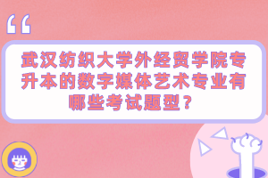 武漢紡織大學外經貿學院專升本的數(shù)字媒體藝術專業(yè)有哪些考試題型？