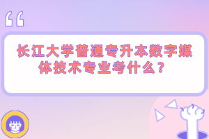 長江大學普通專升本數(shù)字媒體技術專業(yè)考什么？