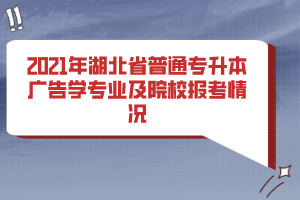 2021年湖北省普通專升本廣告學專業(yè)及院校報考情況