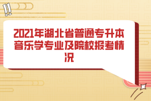 2021年湖北省普通專升本音樂(lè)學(xué)專業(yè)及院校報(bào)考情況