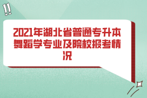 2021年湖北省普通專升本舞蹈學(xué)專業(yè)及院校報(bào)考情況