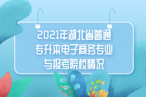 2021年湖北省普通專升本電子商務專業(yè)與報考院校情況