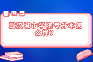 武漢城市學(xué)院專升本怎么樣？