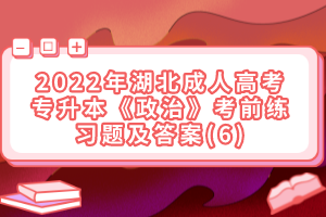 2022年湖北成人高考專(zhuān)升本《政治》考前練習(xí)題及答案(6)