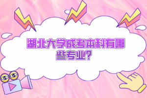 湖北大學(xué)成考本科有哪些專業(yè)？