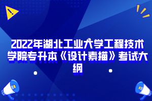 2022年湖北工業(yè)大學(xué)工程技術(shù)學(xué)院專升本《設(shè)計(jì)素描》考試大綱