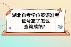 湖北自考學位英語準考證號忘了怎么查詢成績？