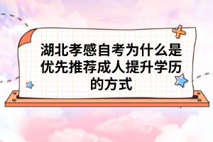 湖北孝感自考為什么是優(yōu)先推薦成人提升學歷的方式