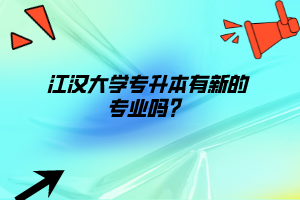 江漢大學(xué)專升本有新的專業(yè)嗎？