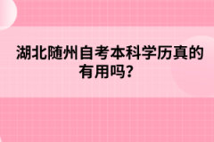 湖北隨州自考本科學(xué)歷真的有用嗎？