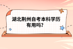 湖北荊州自考本科學(xué)歷有用嗎？