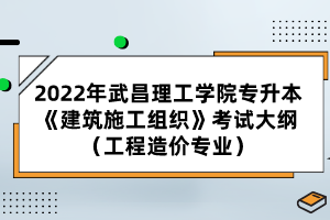 2022年武昌理工學(xué)院專升本《建筑施工組織》考試大綱（工程造價專業(yè)）