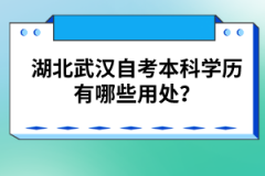 湖北武漢自考本科學歷有哪些用處？