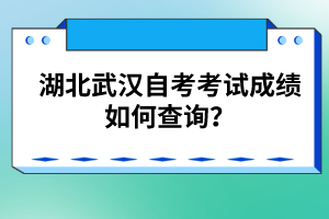 湖北武漢自考考試成績如何查詢？