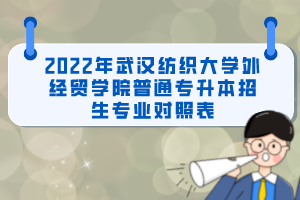 2022年武漢紡織大學(xué)外經(jīng)貿(mào)學(xué)院普通專(zhuān)升本招生專(zhuān)業(yè)對(duì)照表