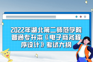 2022年湖北第二師范學院普通專升本《電子商務(wù)程序設(shè)計》考試大綱