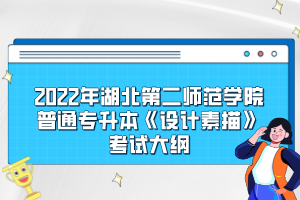 2022年湖北第二師范學院普通專升本《設計素描》考試大綱