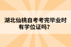 湖北仙桃自考考完畢業(yè)時(shí)有學(xué)位證嗎？