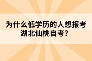 為什么低學(xué)歷的人想報(bào)考湖北仙桃自考？