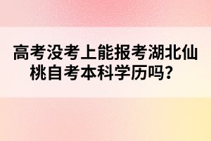 高考沒考上能報考湖北仙桃自考本科學(xué)歷嗎？