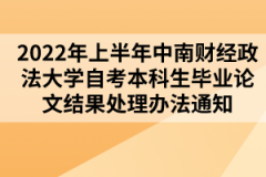 2022年上半年中南財經(jīng)政法大學自考本科生畢業(yè)論文結(jié)果處理辦法通知