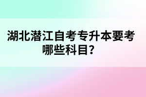 湖北潛江自考專升本要考哪些科目？