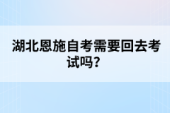 湖北恩施自考需要回去考試嗎？