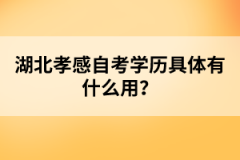 湖北孝感自考學(xué)歷具體有什么用？