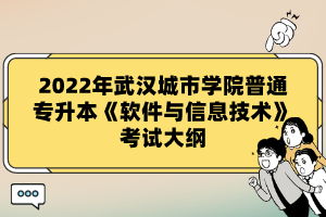 2022年武漢城市學(xué)院普通專升本《軟件與信息技術(shù)》考試大綱