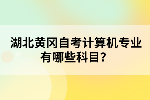 湖北黃岡自考計算機專業(yè)有哪些科目？