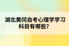 湖北黃岡自考心理學學習科目有哪些？