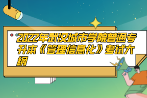 2022年武漢城市學(xué)院普通專升本《管理信息化》考試大綱