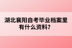 湖北襄陽自考畢業(yè)檔案里有什么資料？