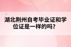 湖北荊州自考畢業(yè)證和學位證是一樣的嗎？