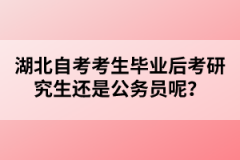 湖北自考考生畢業(yè)后考研究生還是公務(wù)員呢？