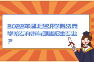 2022年湖北經(jīng)濟學(xué)院法商學(xué)院專升本有哪些招生專業(yè)？