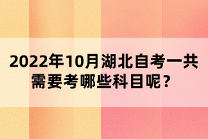 2022年10月湖北自考一共需要考哪些科目呢？