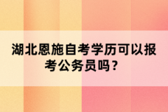 湖北恩施自考學(xué)歷可以報(bào)考公務(wù)員嗎？