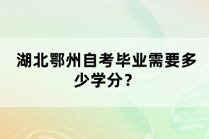 湖北鄂州自考畢業(yè)需要多少學(xué)分？