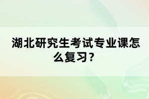 湖北研究生考試專業(yè)課怎么復(fù)習(xí)？