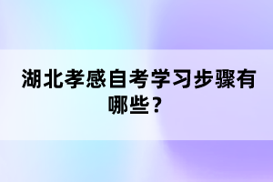 湖北孝感自考學(xué)習(xí)步驟有哪些？