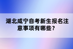 湖北咸寧自考新生報名注意事項有哪些？