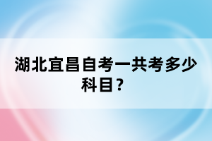 湖北宜昌自考一共考多少科目？