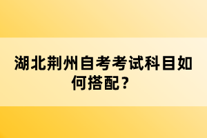 湖北荊州自考考試科目如何搭配？