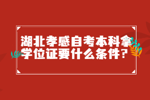 湖北孝感自考本科拿學(xué)位證要什么條件？