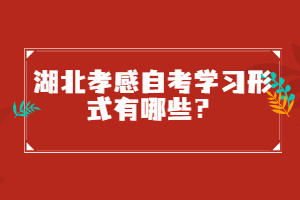 湖北孝感自考學(xué)習(xí)形式有哪些？