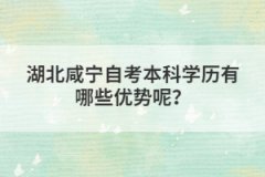 湖北咸寧自考本科學(xué)歷有哪些優(yōu)勢(shì)呢？