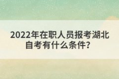 2022年在職人員報考湖北自考有什么條件？