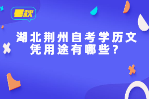 湖北荊州自考學(xué)歷文憑用途有哪些？