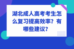 湖北成人高考考生怎么復(fù)習(xí)提高效率？有哪些建議？